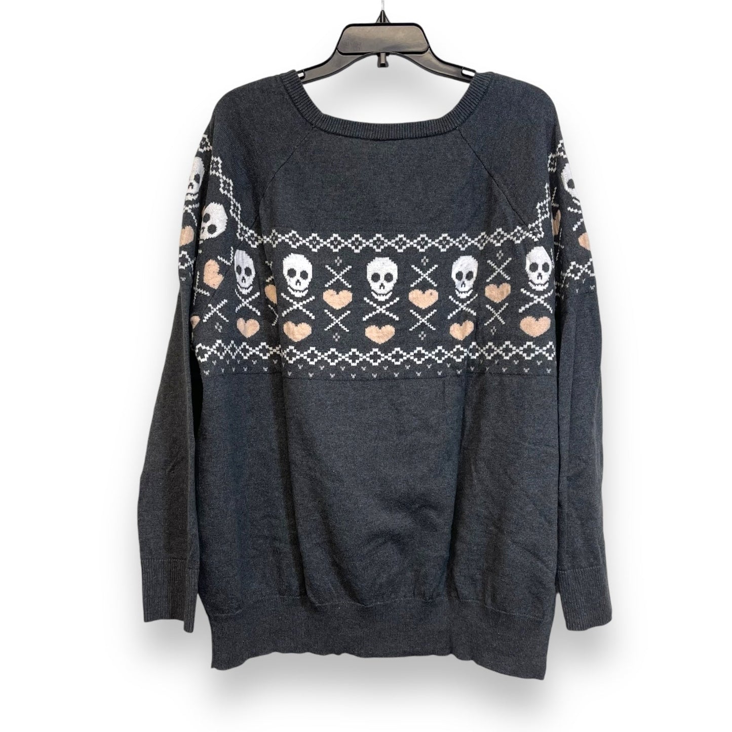 Skull Sweater By Torrid In Grey, Size: 2x