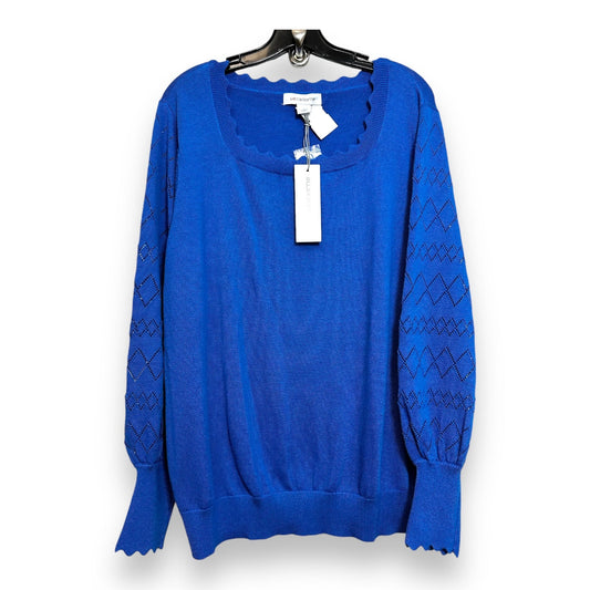 Sweater By Liz Claiborne In Blue, Size: 1x