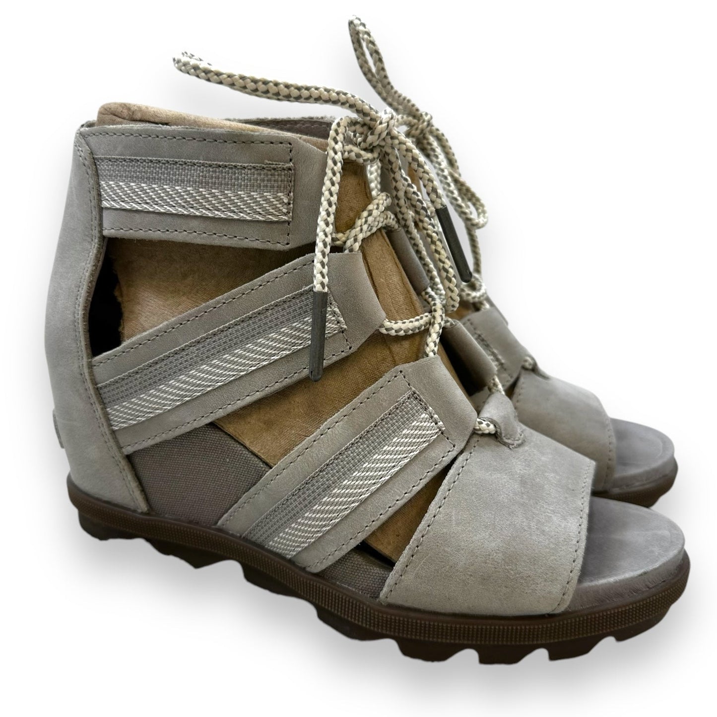 Shoes Heels Wedge By Sorel In Grey, Size: 8