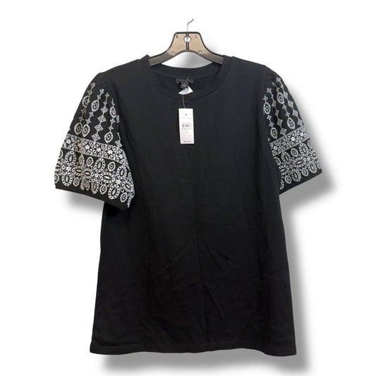 Top Short Sleeve By Ann Taylor In Black, Size: M