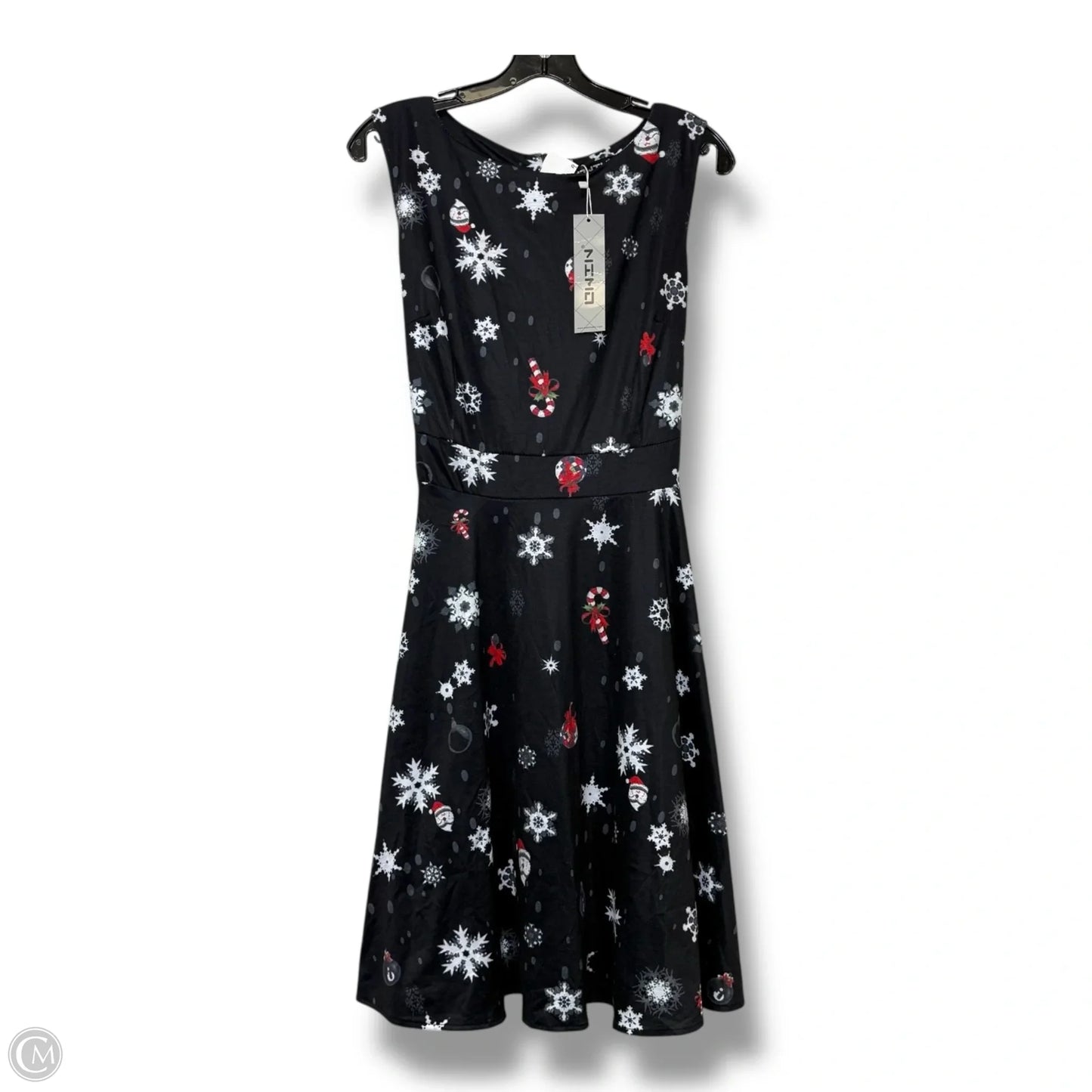 Holiday Christmas Dress Casual Midi By Clothes Mentor In Black, Size: L