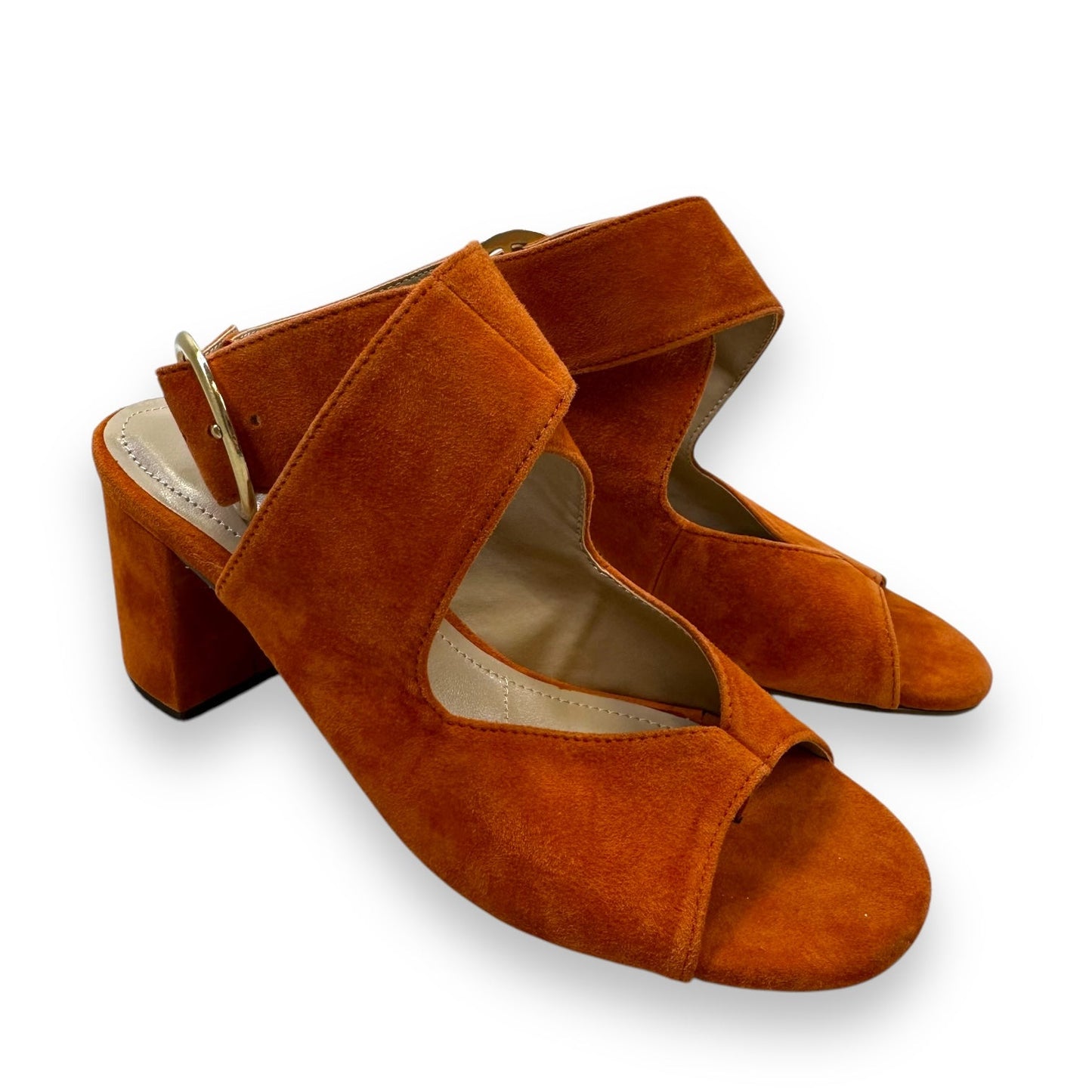 Sandals Heels Block By Charles By Charles David In Orange, Size: 5.5