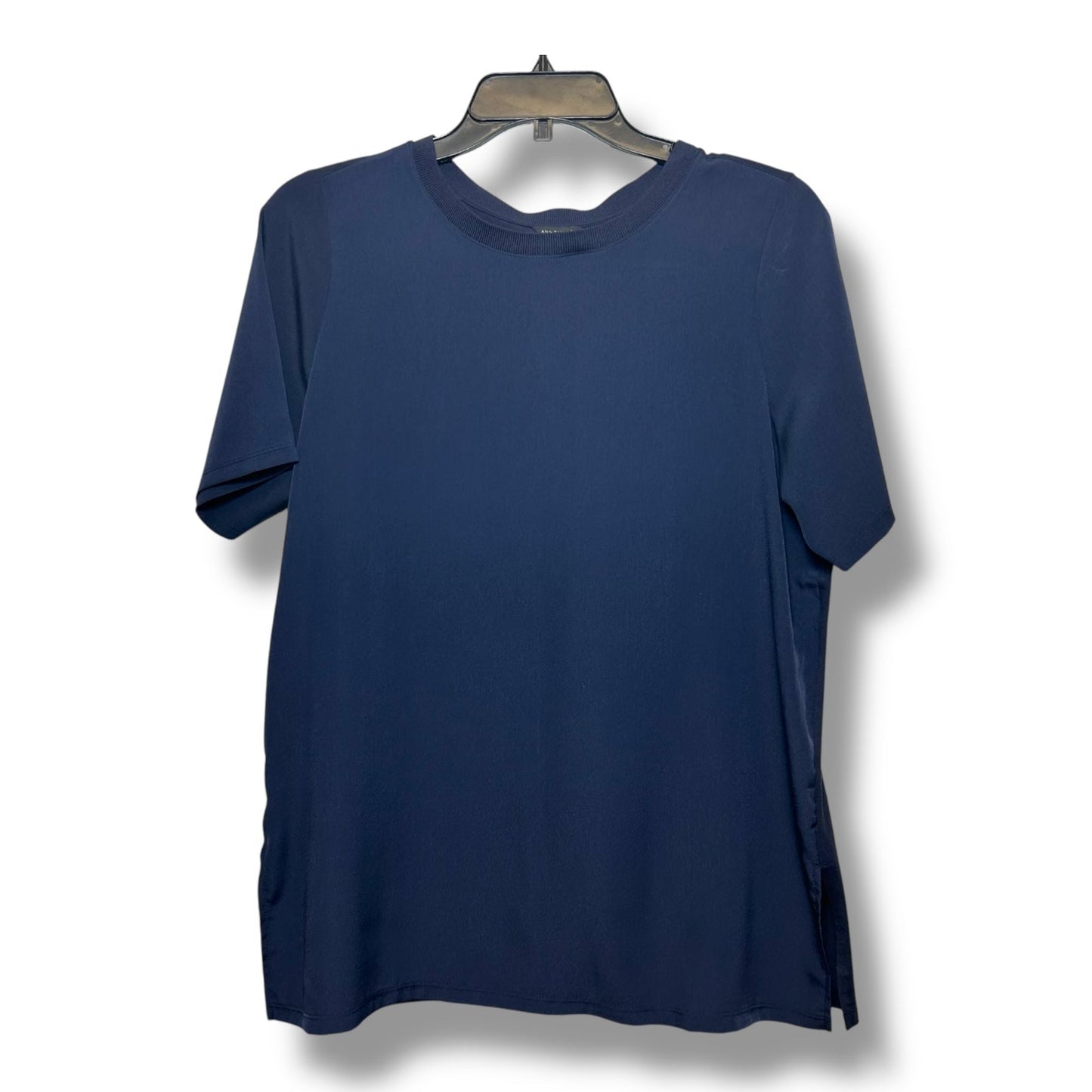 Top Short Sleeve By Ann Taylor In Navy, Size: M