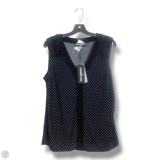 Top Sleeveless Designer By Karl Lagerfeld In Polkadot Pattern, Size: M