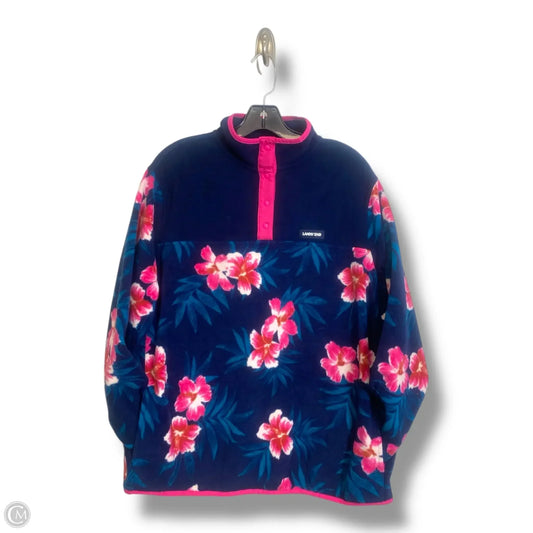 Sweatshirt Collar By Lands End In Floral Print, Size: Xl