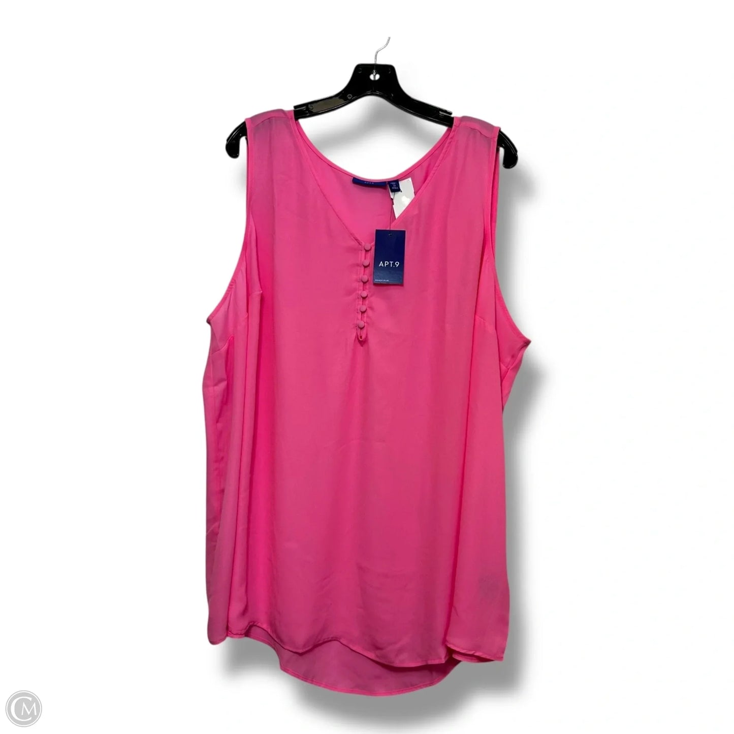 Top Sleeveless By Apt 9 In Pink, Size: 3x