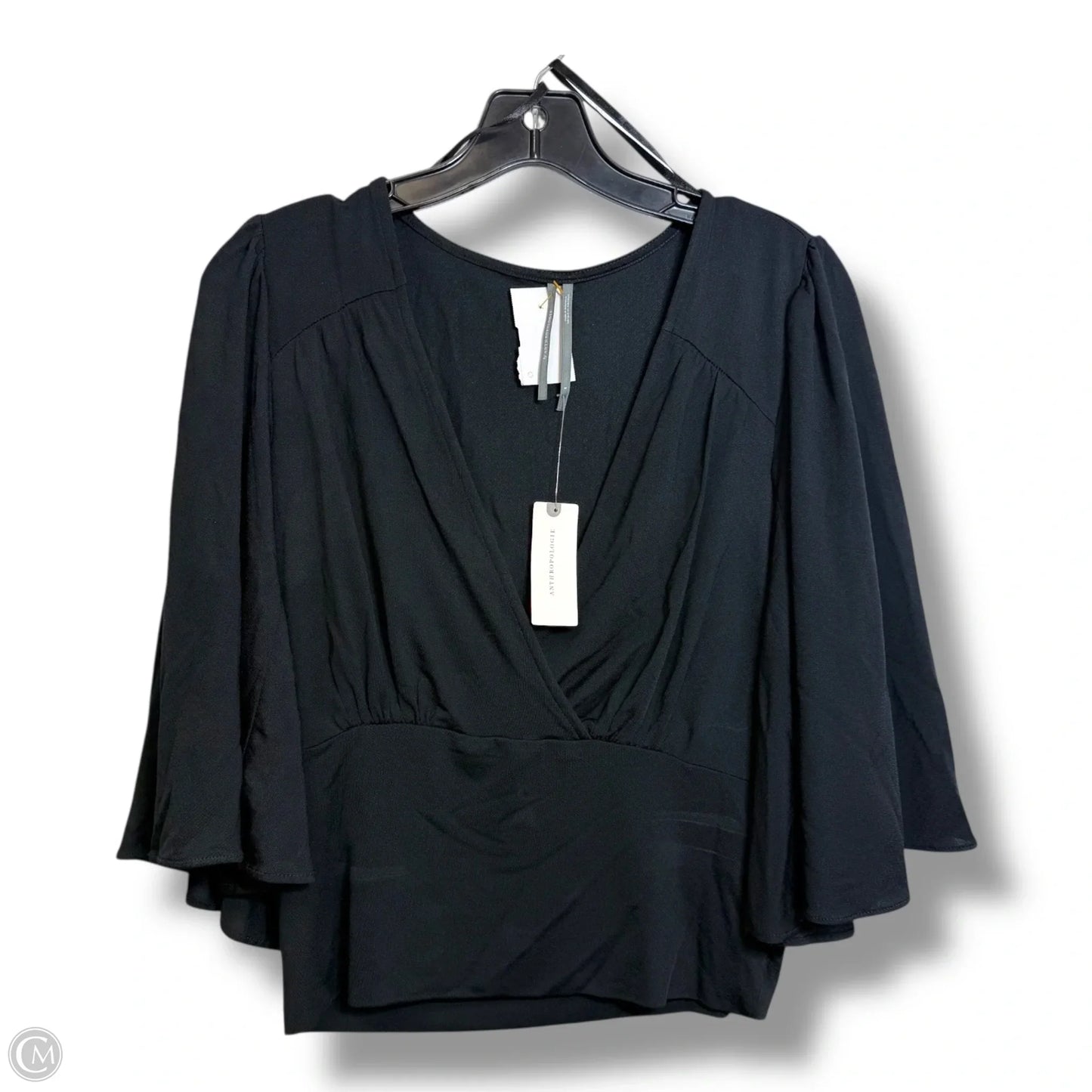 Top 3/4 Sleeve By Anthropologie In Black, Size: S
