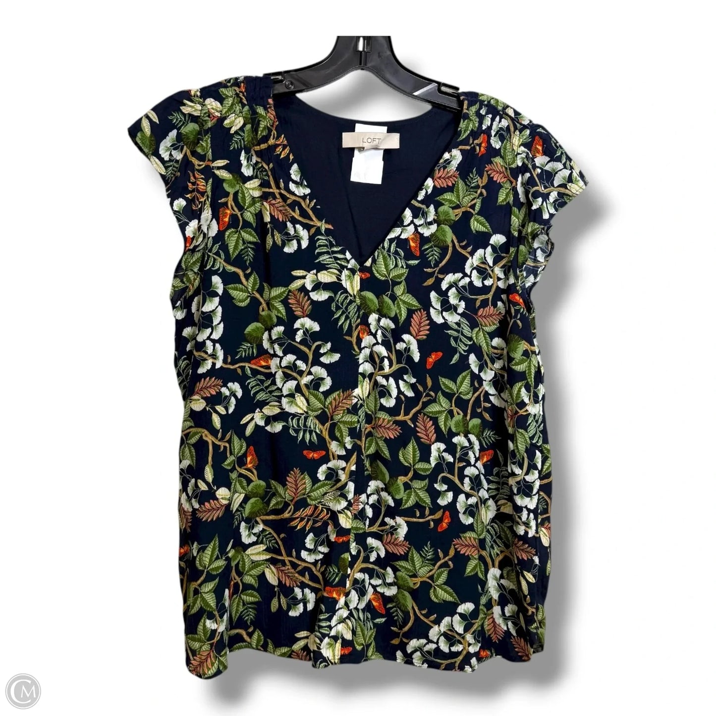 Top Sleeveless By Loft In Floral Print, Size: S
