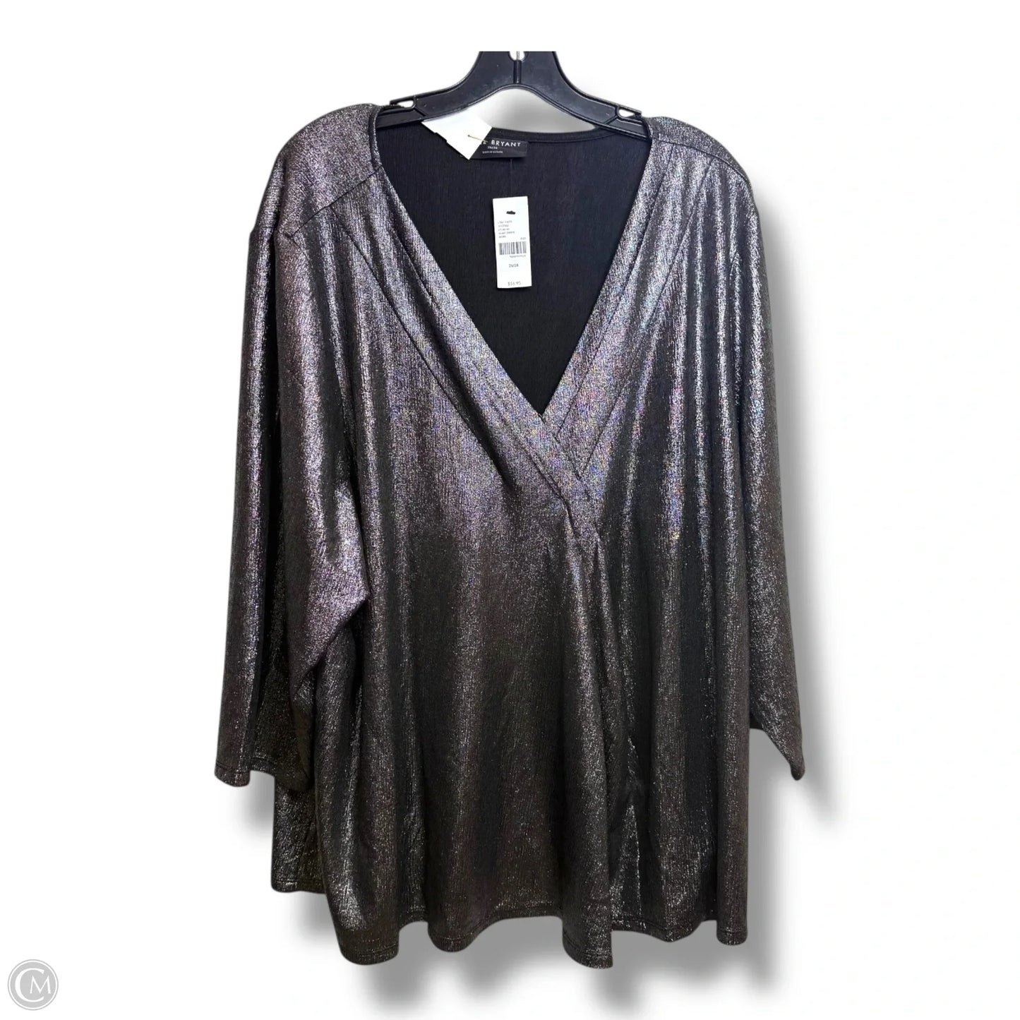 Top 3/4 Sleeve By Lane Bryant In Silver, Size: Xxl