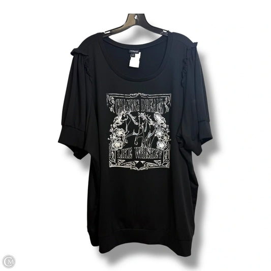Top Short Sleeve By Torrid In Black, Size: 4x