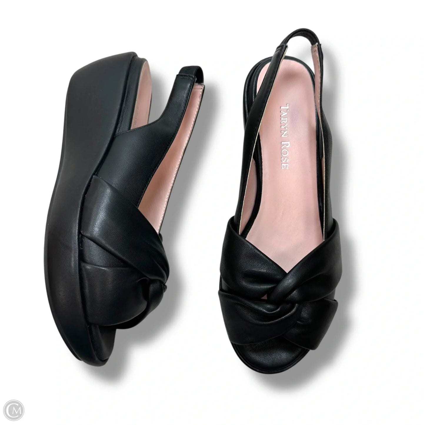 Sandals Heels Wedge By Taryn Rose In Black, Size: 7.5