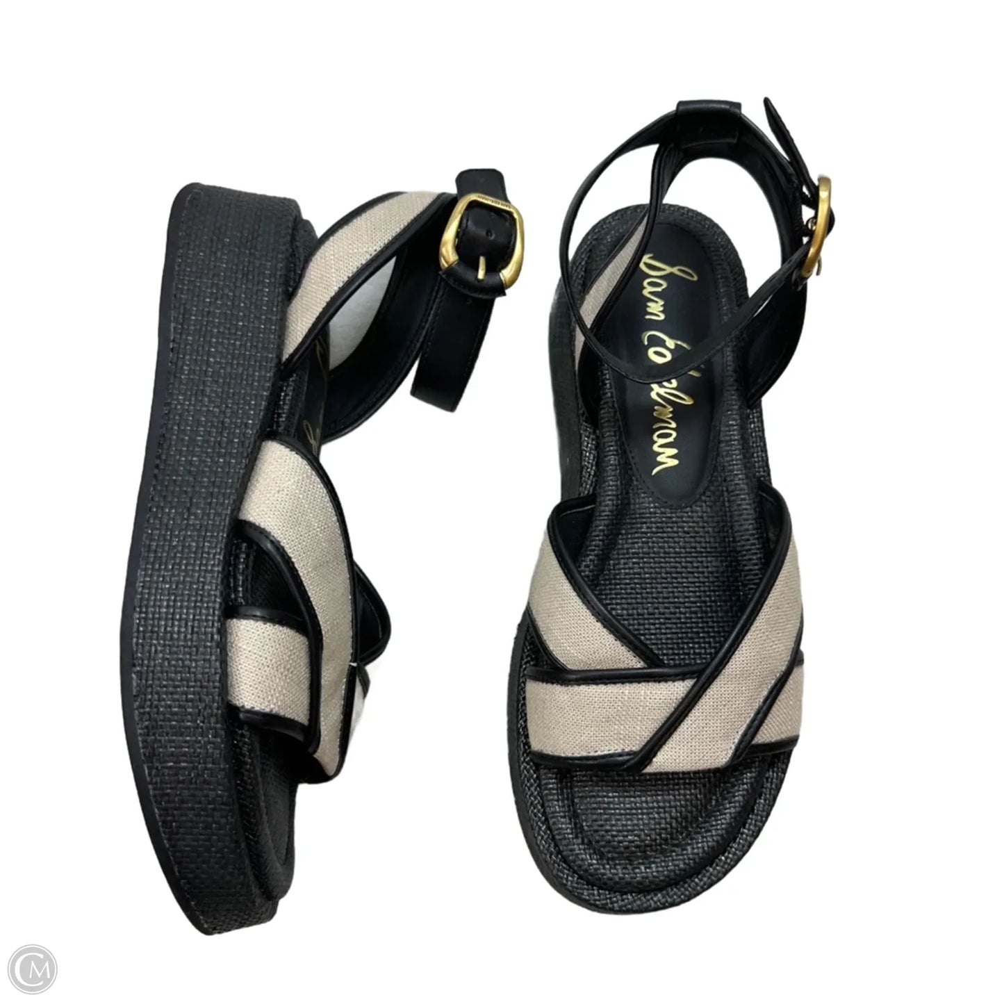 Sandals Flats By Sam Edelman In Black & Tan, Size: 8