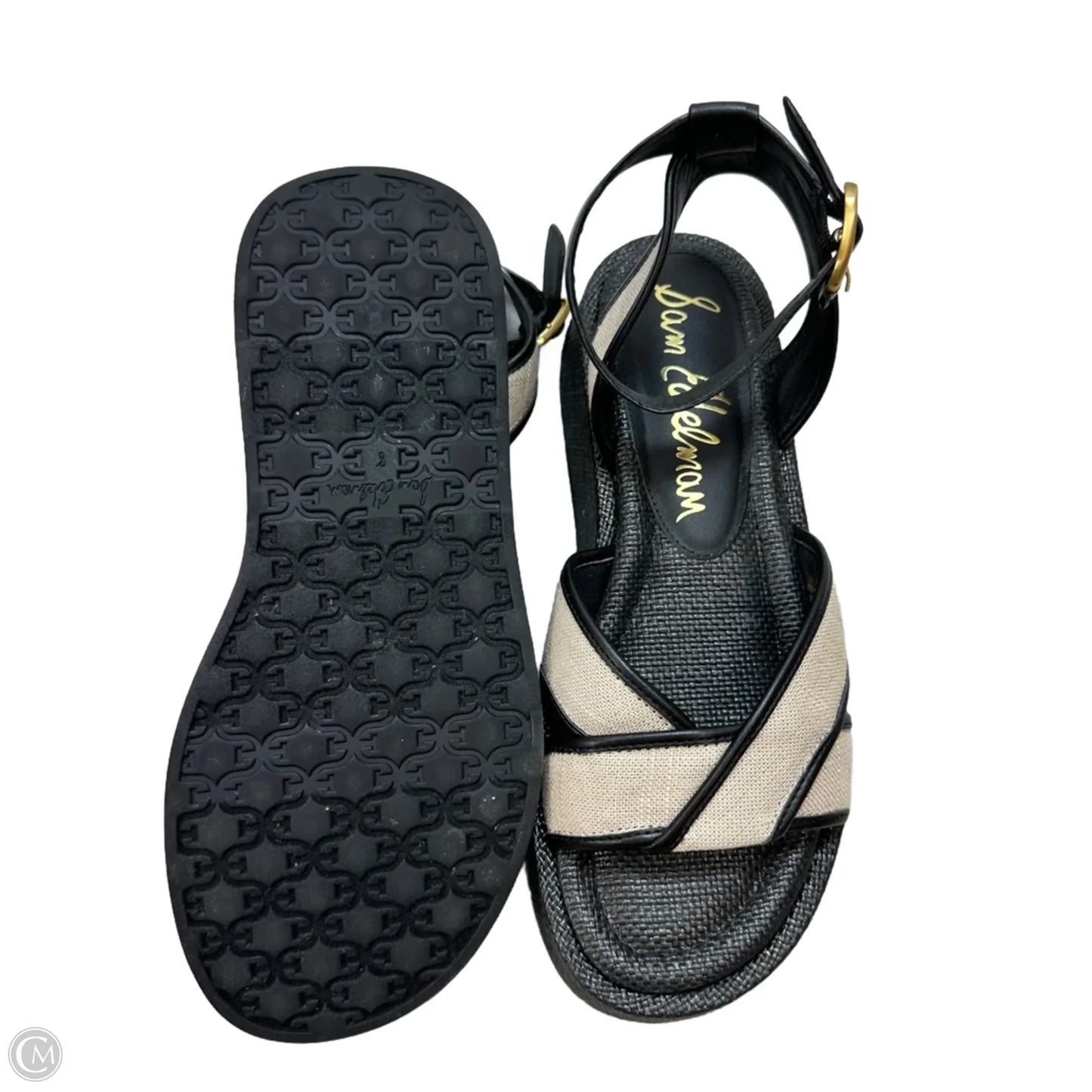 Sandals Flats By Sam Edelman In Black & Tan, Size: 8