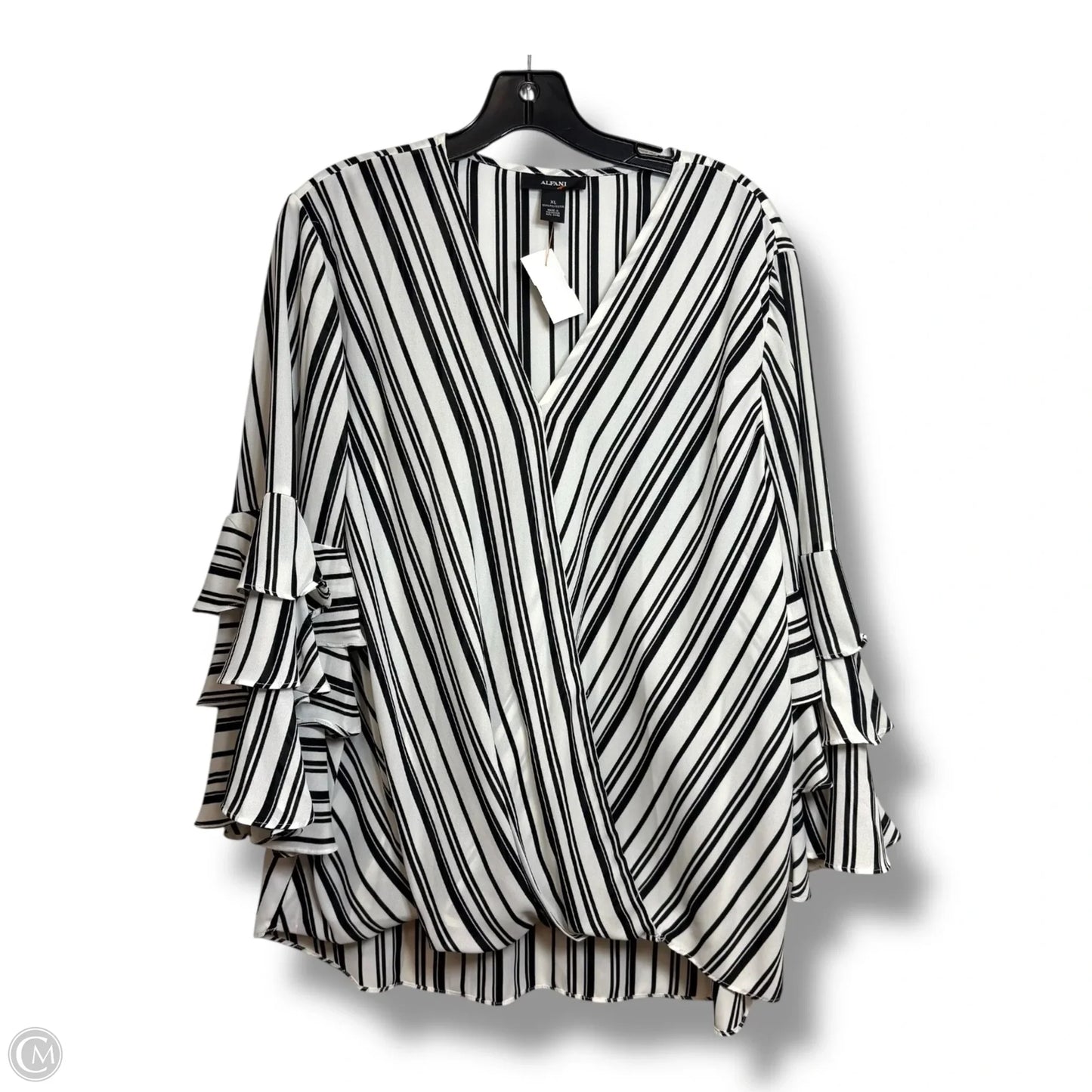 Top 3/4 Sleeve By Alfani In Striped Pattern, Size: Xl