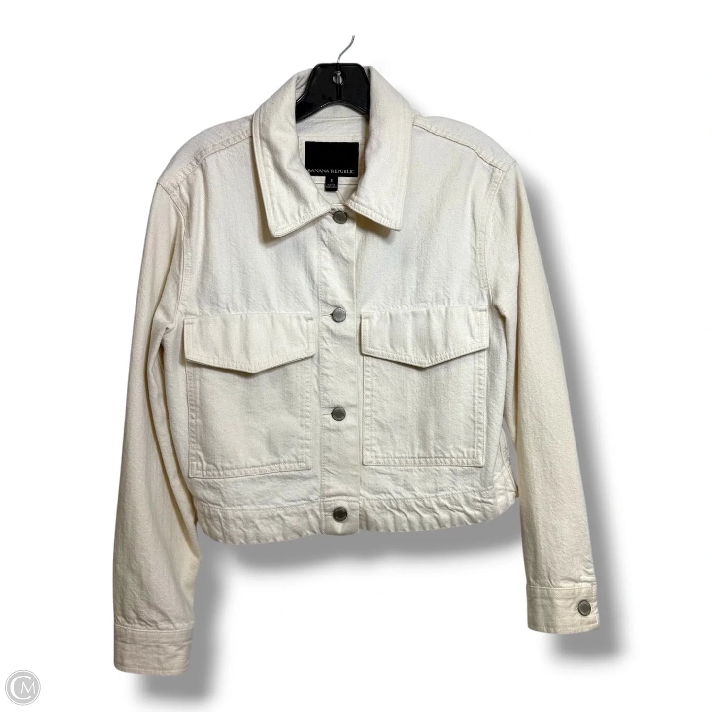 Jacket Denim By Banana Republic In Ivory, Size: S