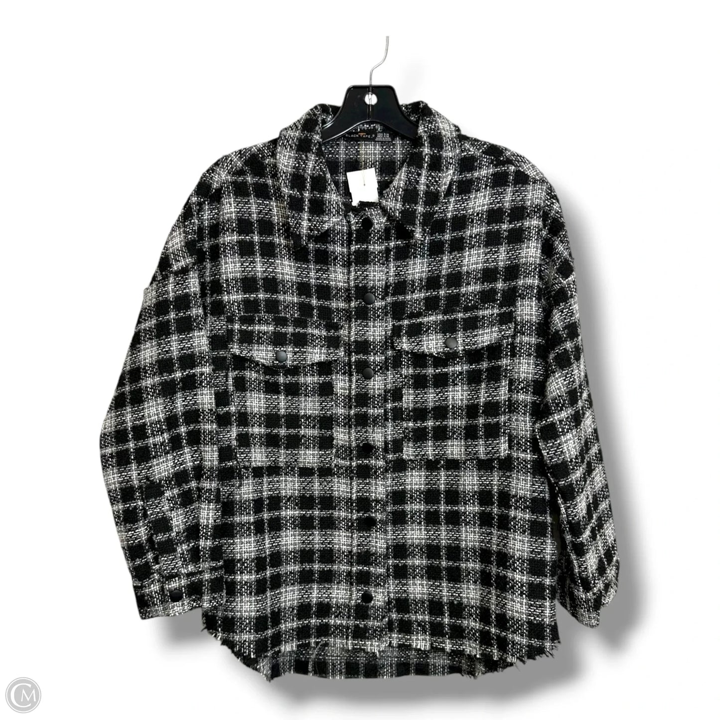 Jacket Shirt By Black Tape In Black & White, Size: M