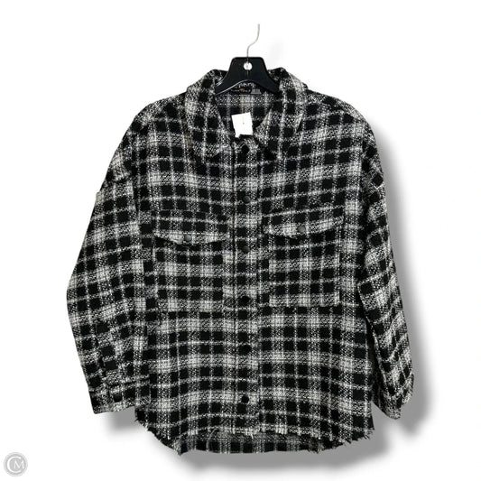 Jacket Shirt By Black Tape In Black & White, Size: M