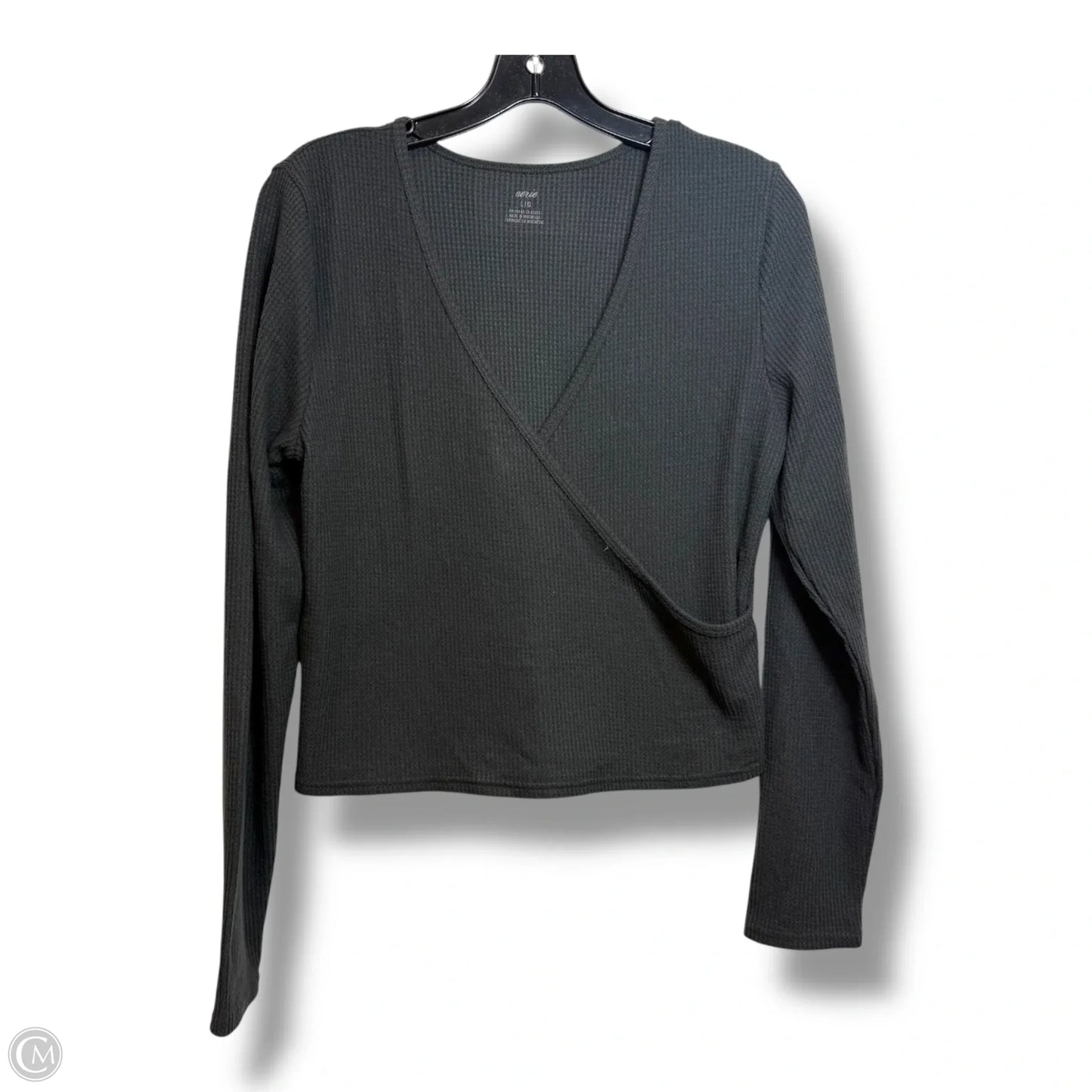 Top Long Sleeve By Aerie In Grey, Size: L