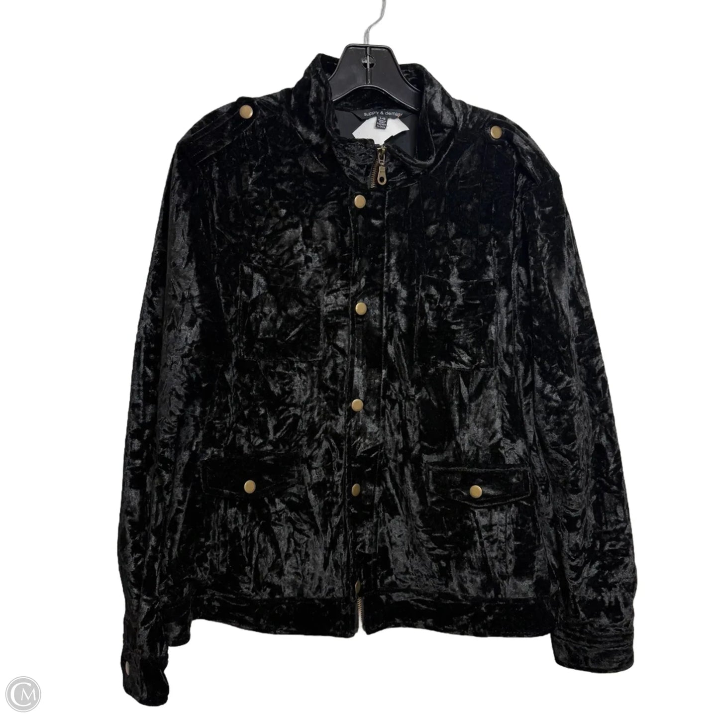 Jacket Faux Fur & Sherpa By Clothes Mentor In Black, Size: L