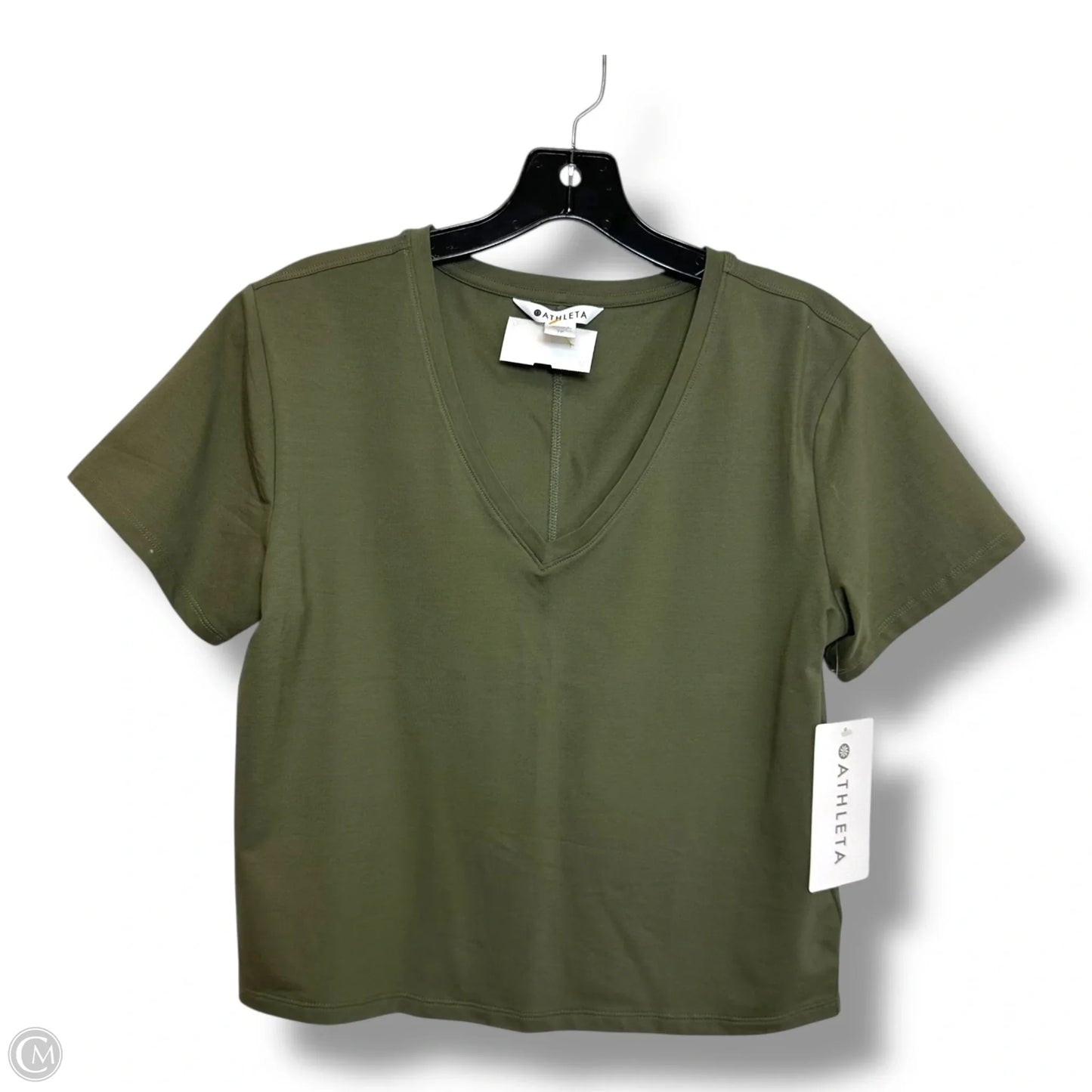 Essential V NECK TEE Athletic Top Short Sleeve By Athleta In Green, Size: Xs