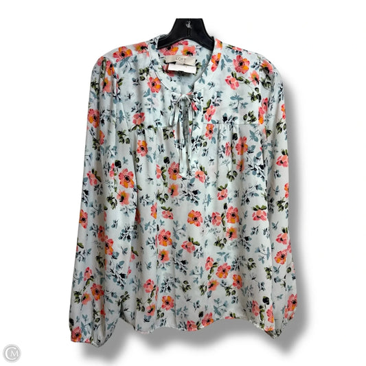 Top Long Sleeve By Loft In Floral Print, Size: S