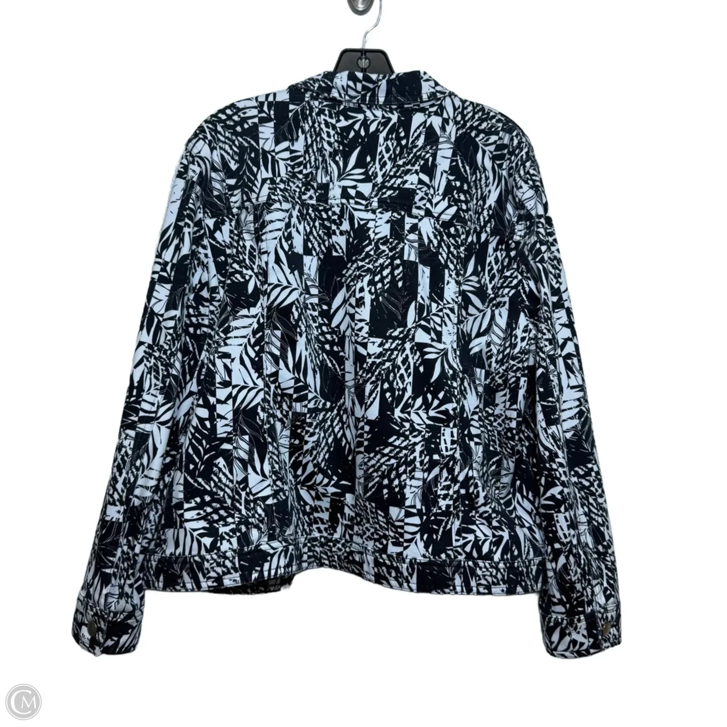 Jacket Denim By Ruby Rd In Black & White, Size: Xl