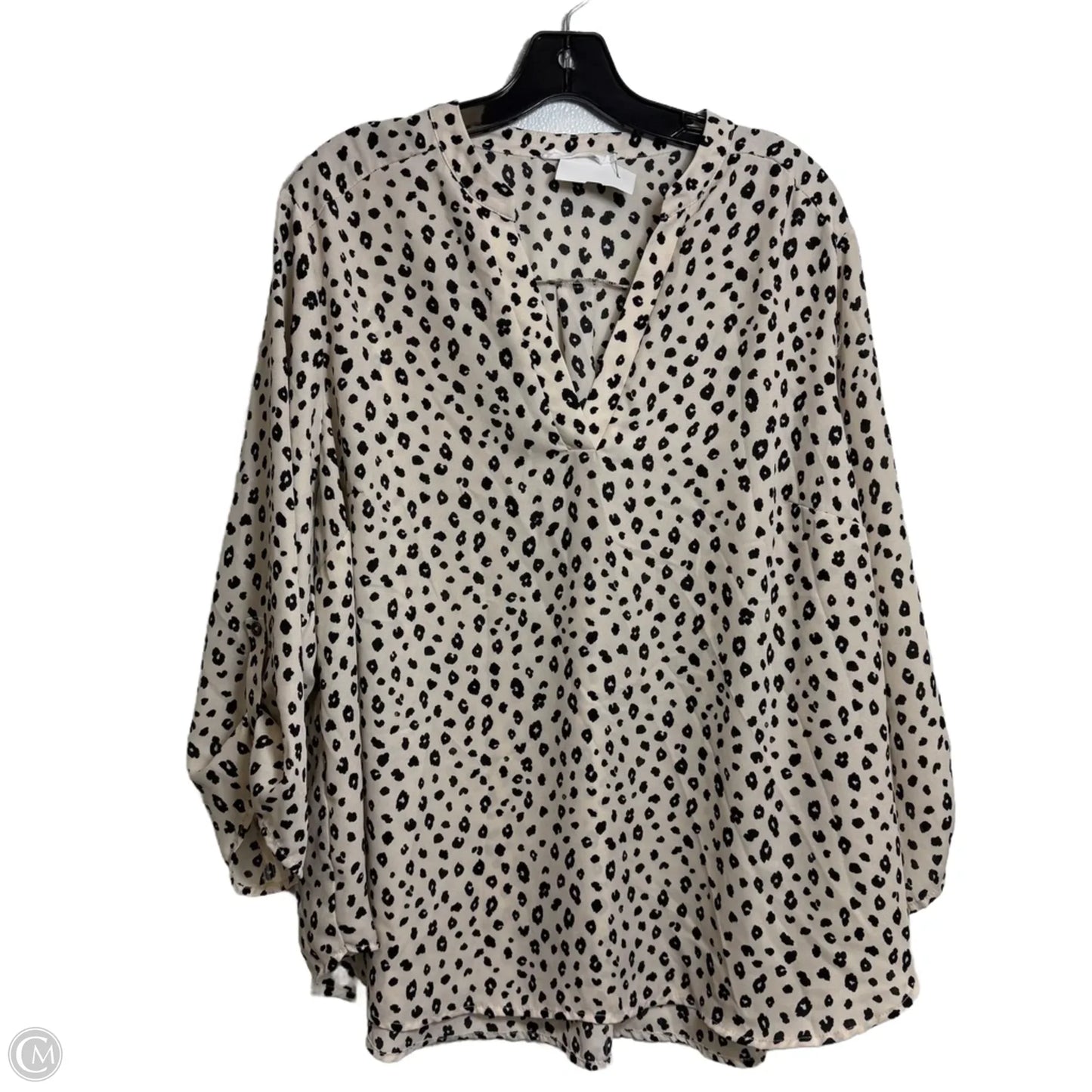Top Long Sleeve By Lush In Animal Print, Size: 2x