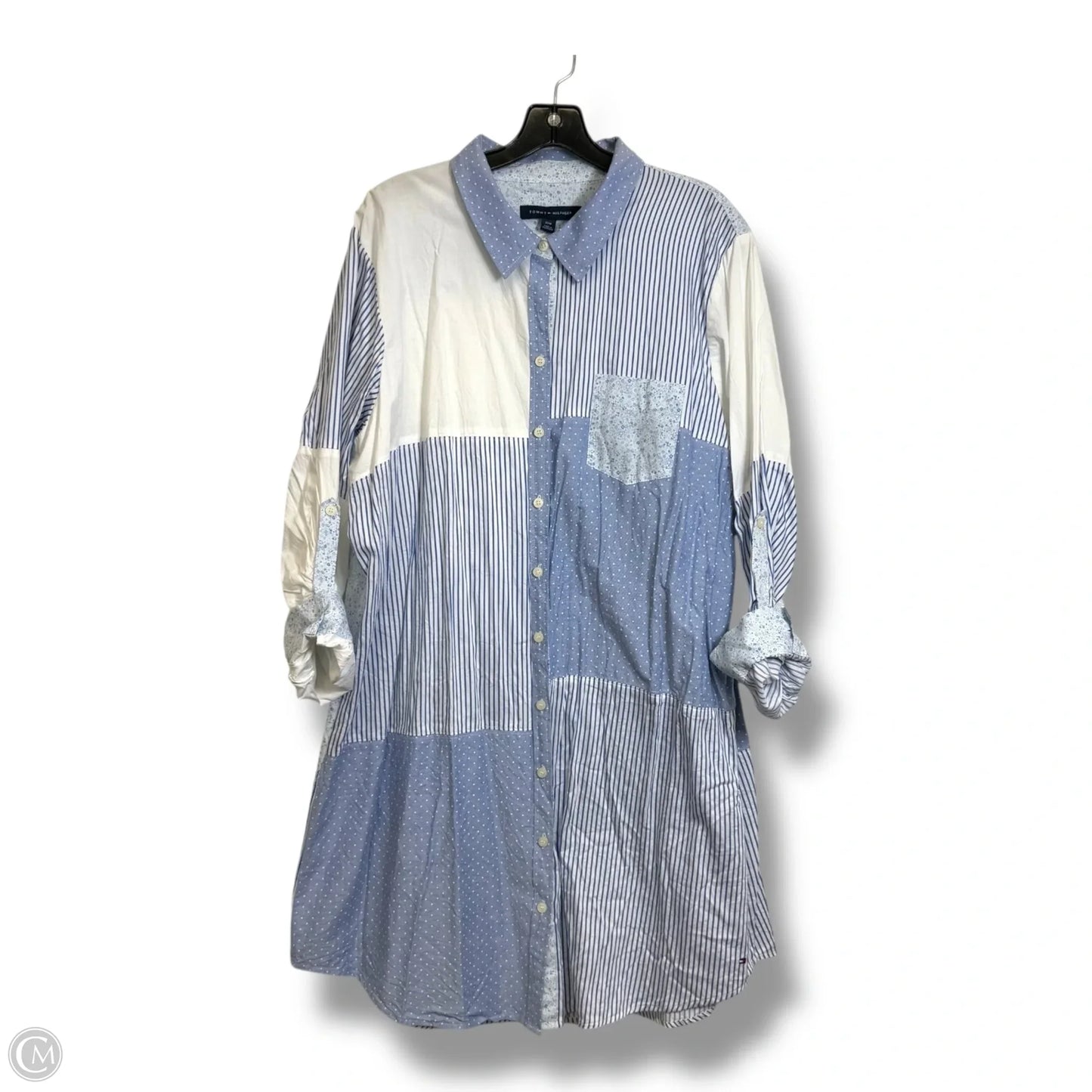 Top Long Sleeve By Tommy Hilfiger In Blue & White, Size: 20