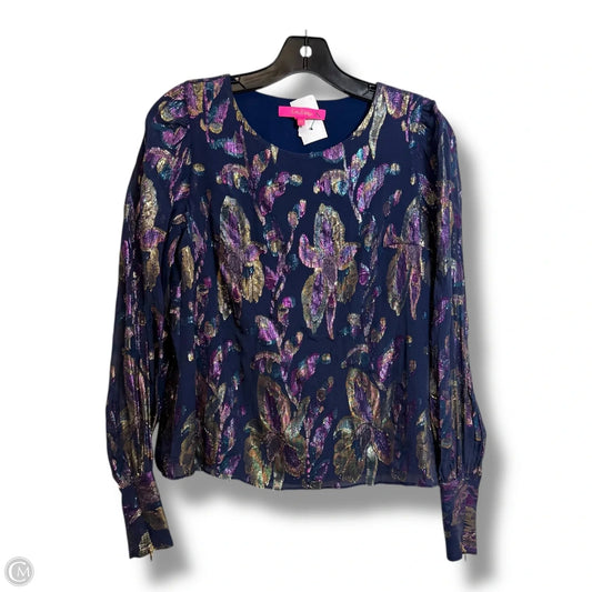 Top Long Sleeve Designer By Lilly Pulitzer In Navy, Size: Xs