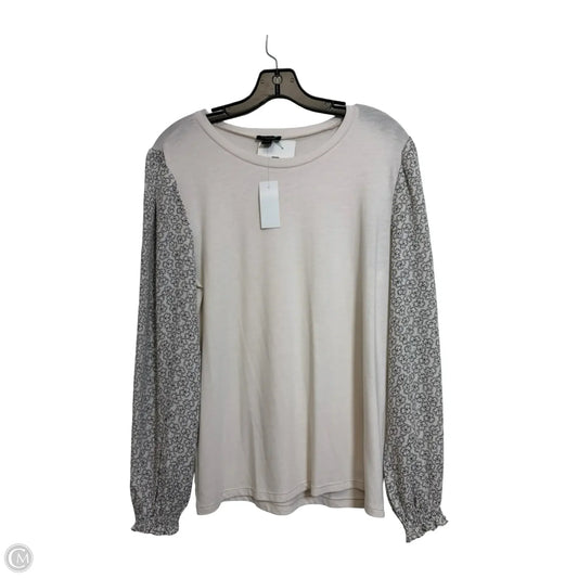 Top Long Sleeve By Ann Taylor In Ivory, Size: M