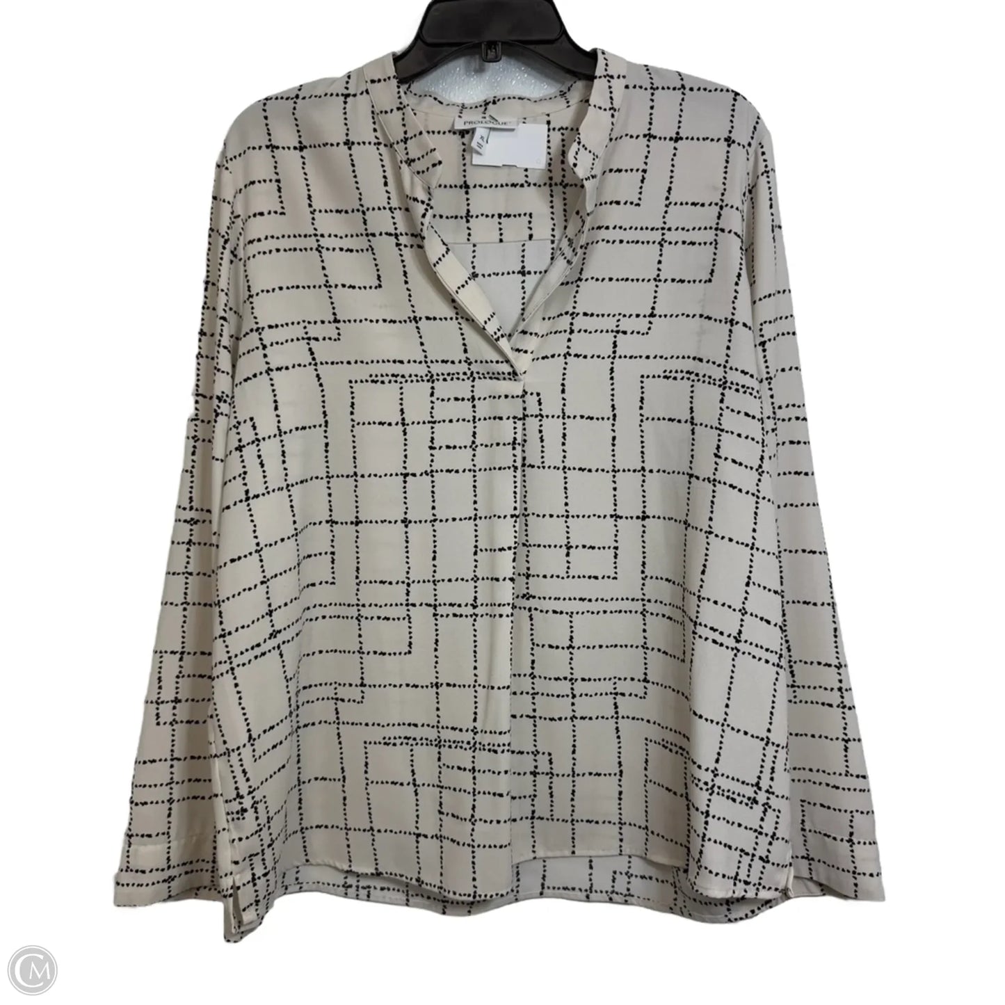 Top Long Sleeve By Prologue In Ivory, Size: Xl