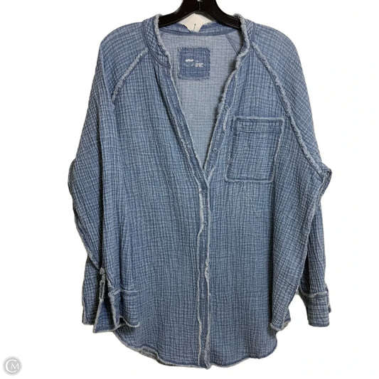 Top Long Sleeve By Aerie In Blue, Size: S