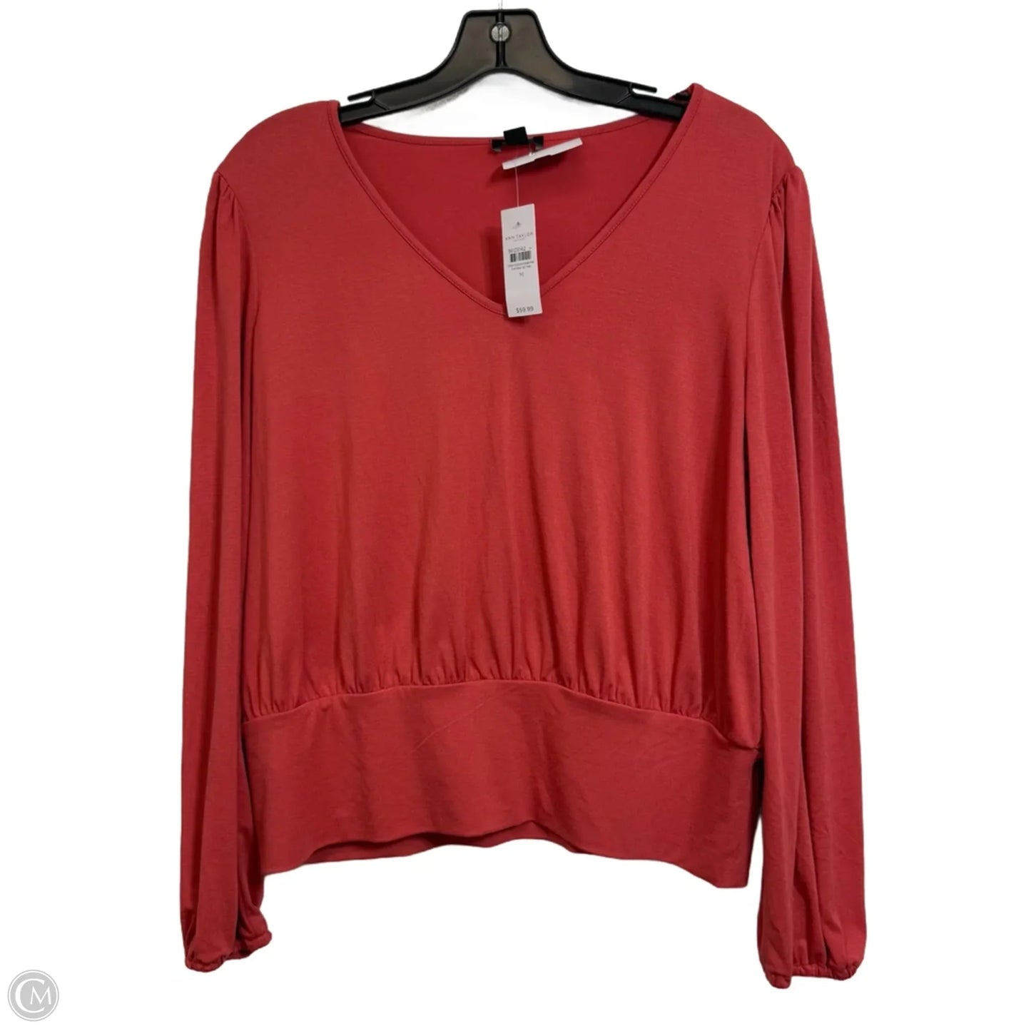 Top Long Sleeve By Ann Taylor In Coral, Size: M
