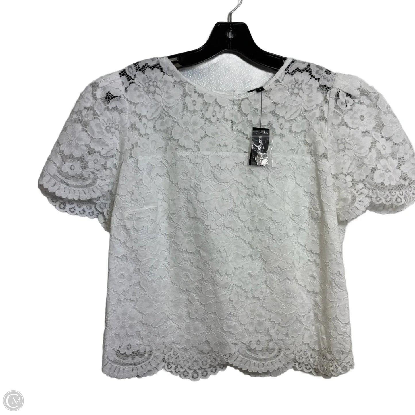 Top Short Sleeve By Express In White, Size: M
