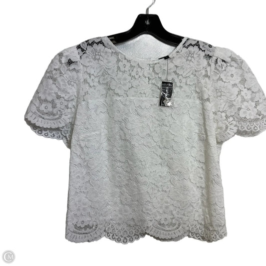 Top Short Sleeve By Express In White, Size: M