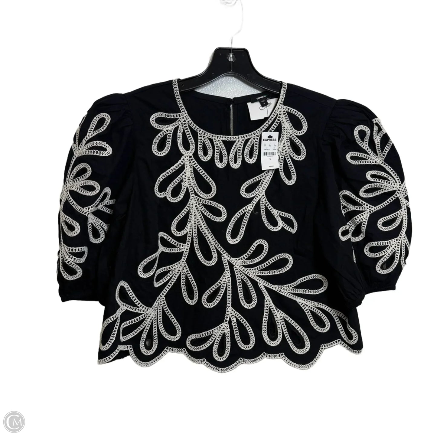 Top Short Sleeve By Express In Black, Size: M