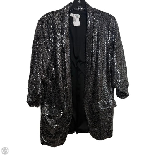 Blazer By Clothes Mentor In Silver, Size: M