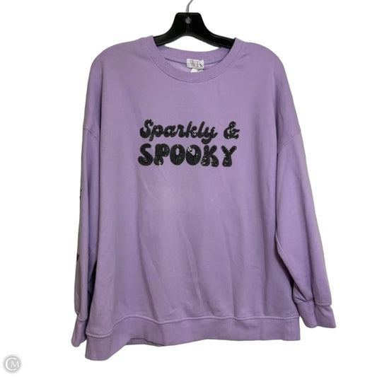 Sweatshirt Crewneck By Clothes Mentor In Purple, Size: L