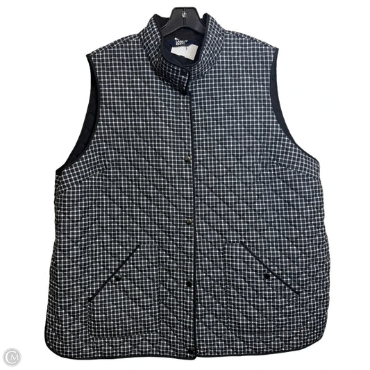 Vest Puffer & Quilted By Lands End In Checkered Pattern, Size: 3x
