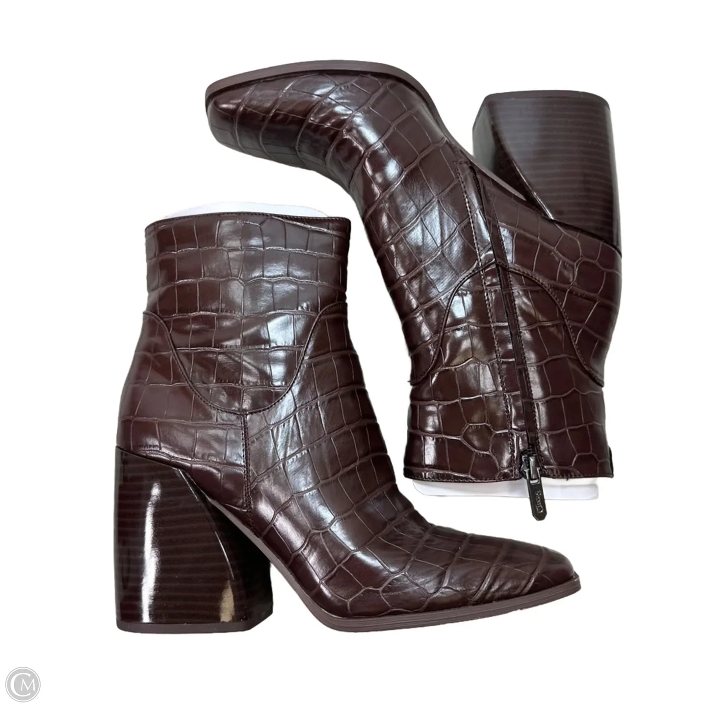 Boots Ankle Heels By Sam Edelman In Brown, Size: 8.5