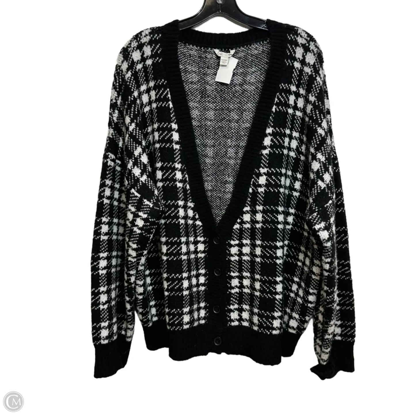 Cardigan By Cato In Black & White, Size: 2x
