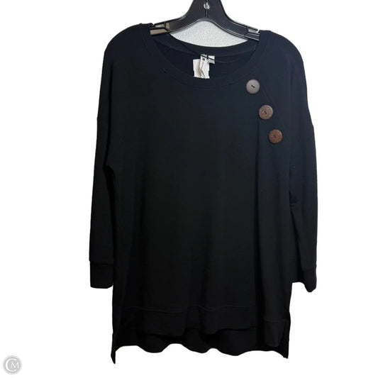 Top Long Sleeve By Cable And Gauge In Black, Size: L