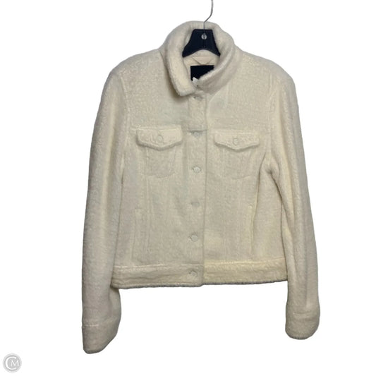 Jacket Faux Fur & Sherpa By Banana Republic In Ivory, Size: M