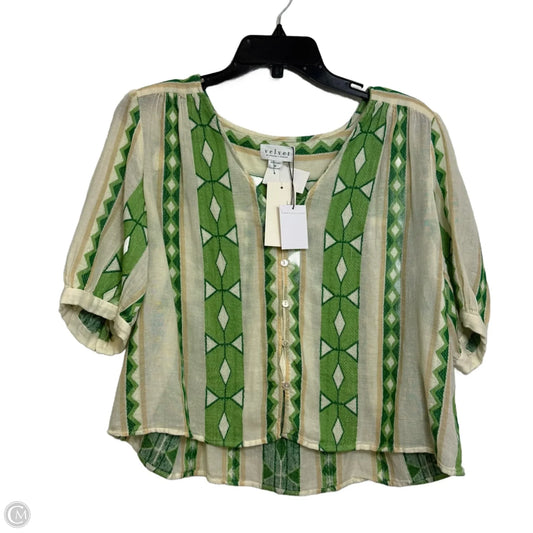Top Short Sleeve By Velvet In Green, Size: M