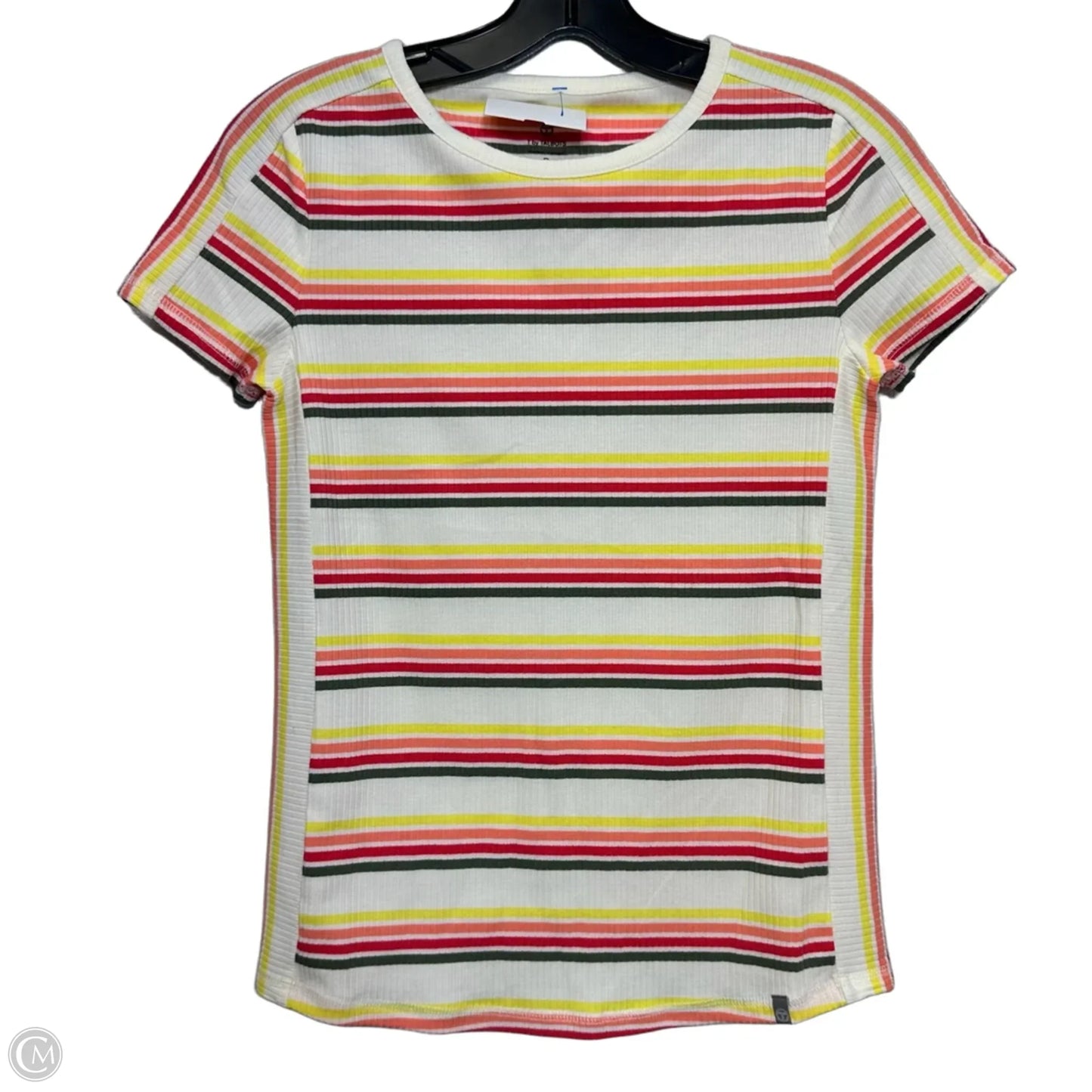 Top Short Sleeve By Talbots In Striped Pattern, Size: Sp