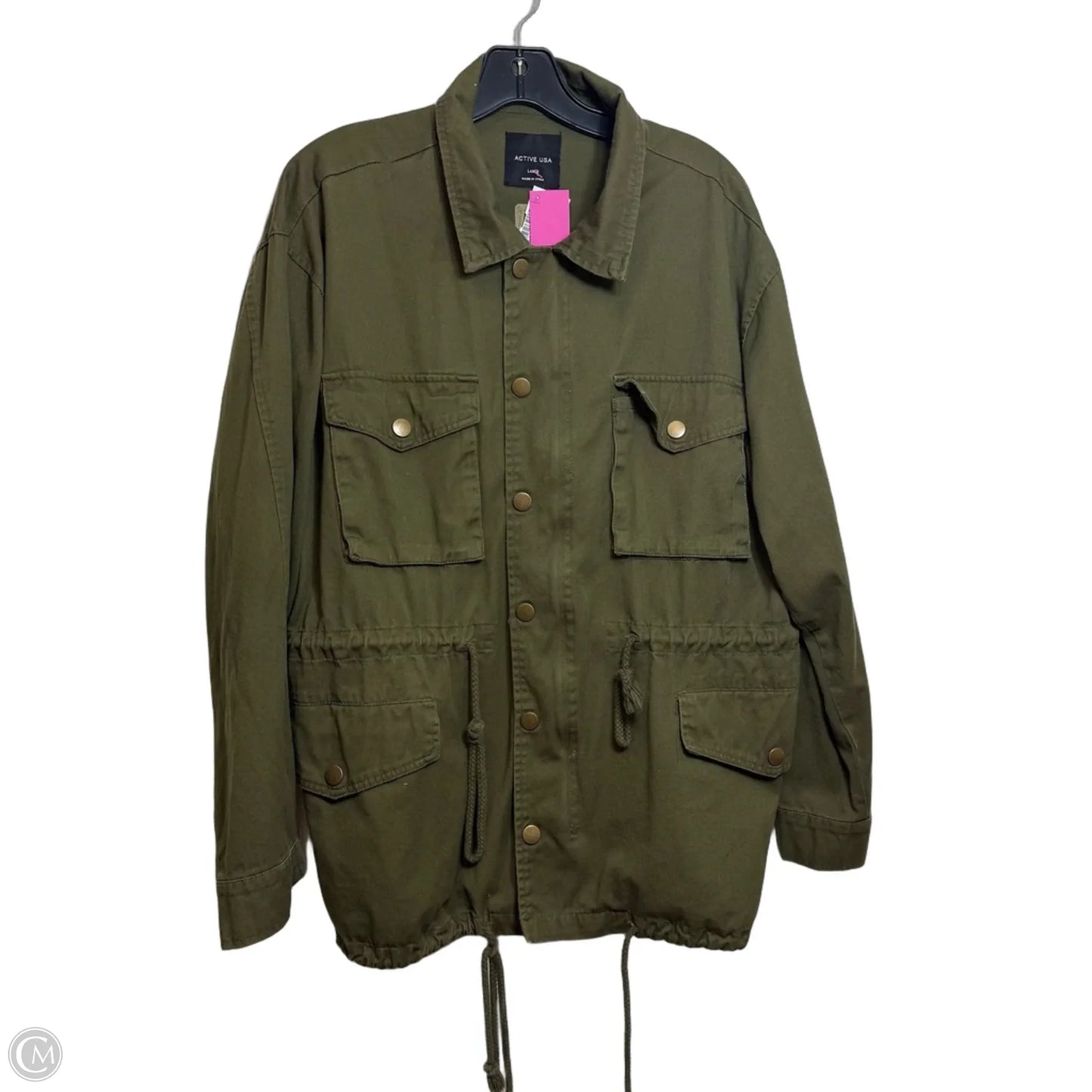Jacket Denim By Active Usa In Green, Size: L