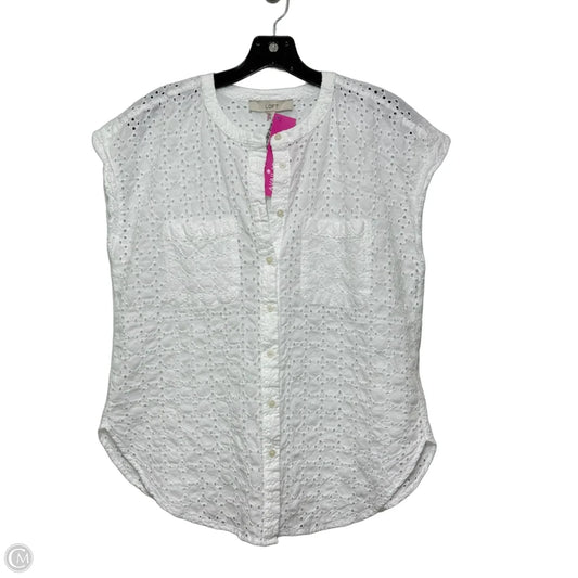 Top Sleeveless By Loft In White, Size: S