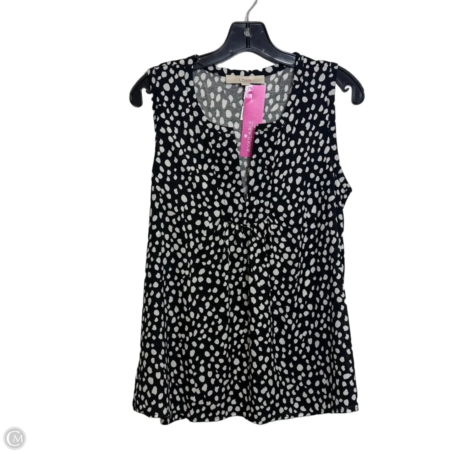 Top Sleeveless By Loft In Black & White, Size: S