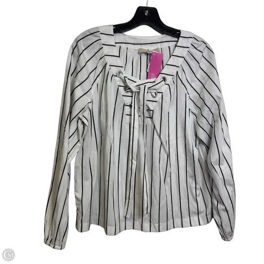 Top Long Sleeve By Loft In Striped Pattern, Size: S