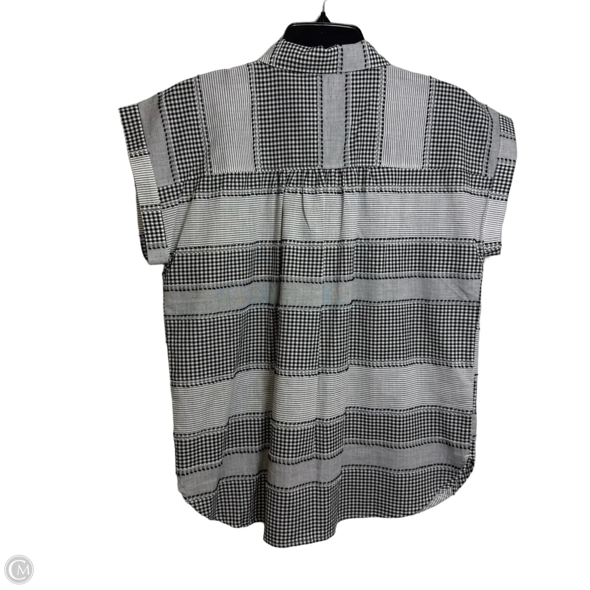 Top Sleeveless By Loft In Black & Grey, Size: S